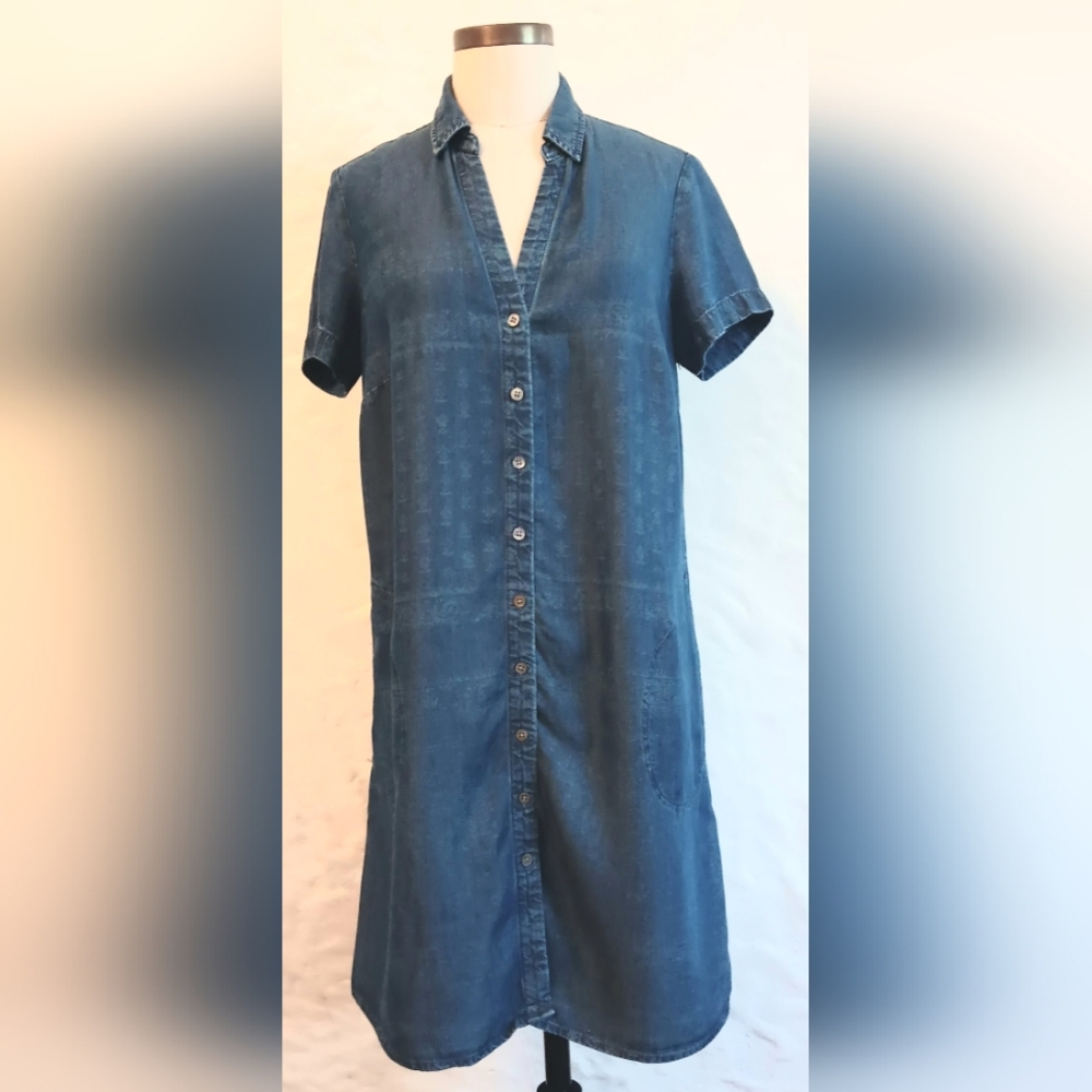 J. Jill Blue Denim Midi Dress